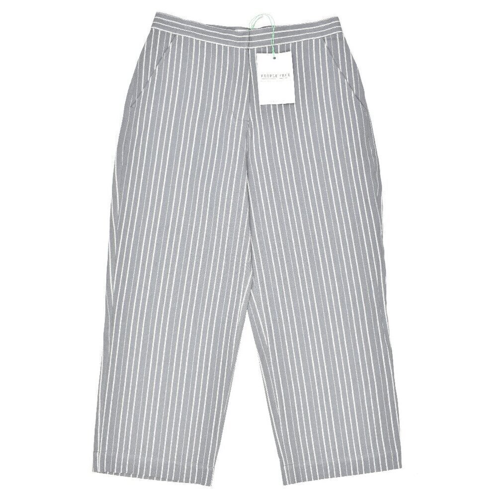 People Tree Emerson Striped Trousers Gray NEW - 6